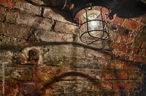 Lamp in underground training Coal Mine in Dabrowa Gornicza, Poland