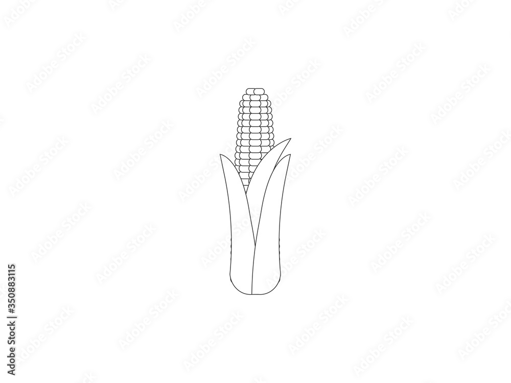 Corn, breakfast, food. Vector illustration, flat design.