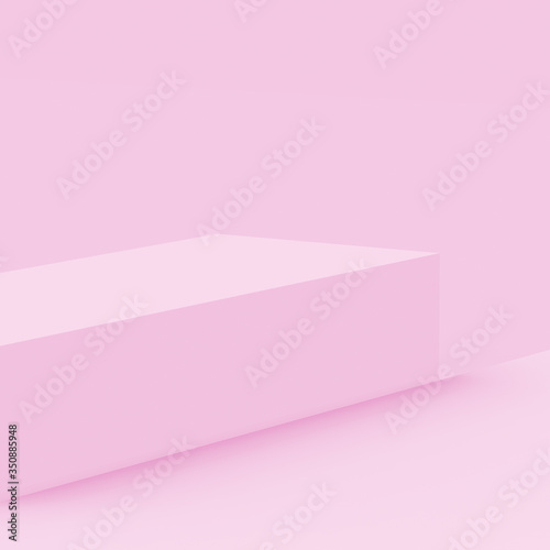 3d pink sweet stage podium scene minimal studio background. Abstract 3d geometric shape object illustration render. Display for cosmetic fashion and valentine product.