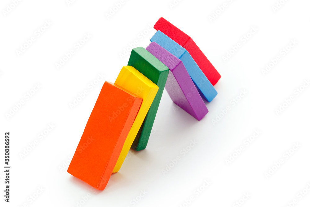 colored building blocks of wood