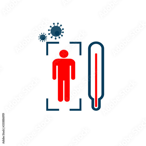 Fever, high fever. A symptom of a viral infection. Icon. Poster. Vector illustration