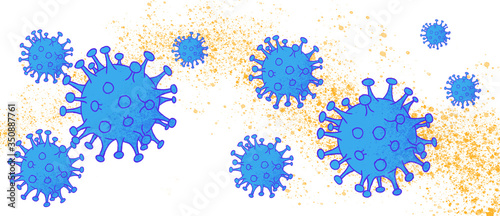 Illustrated Corona Viruses banner  photo