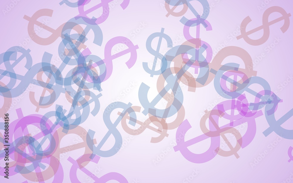 Multicolored translucent dollar signs on white background. Red tones. 3D illustration Multicolored translucent dollar signs on white background. Red tones. 3D illustration