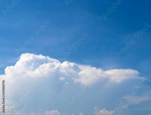 White cloud and Beautiful with blue sky background. © worawit
