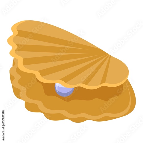 Sea shell icon. Isometric of sea shell vector icon for web design isolated on white background