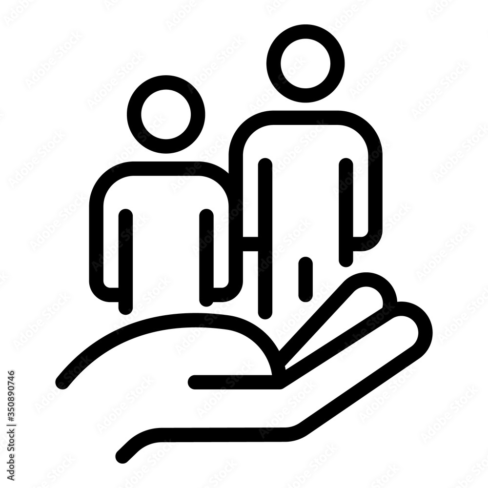 People care icon. Outline people care vector icon for web design isolated on white background People care icon. Outline people care vector icon for web design isolated on white background