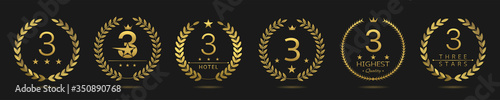 Best three stars hotel wreath labels