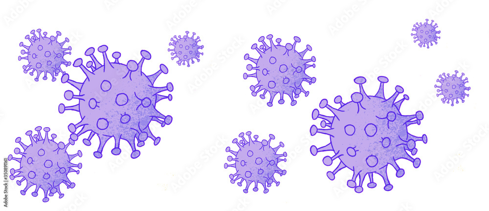 Purple Corona Viruses Illustration Purple Corona Viruses Illustration