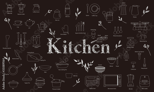 Kitchen    Illustration   Line Art    Background