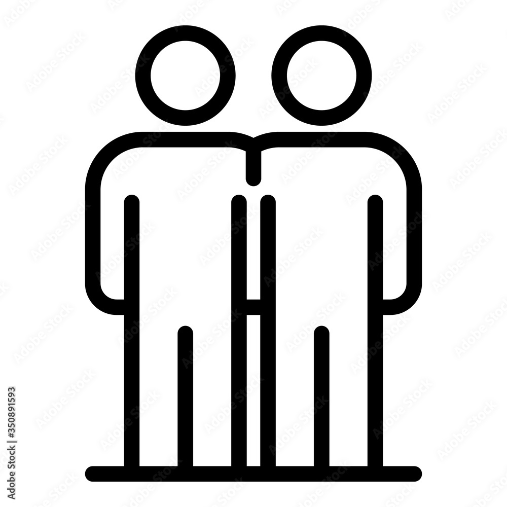 Social friendship icon. Outline social friendship vector icon for web design isolated on white background Social friendship icon. Outline social friendship vector icon for web design isolated on white background