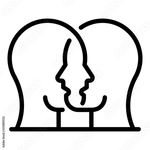 Dual sociology people icon. Outline dual sociology people vector icon for web design isolated on white background