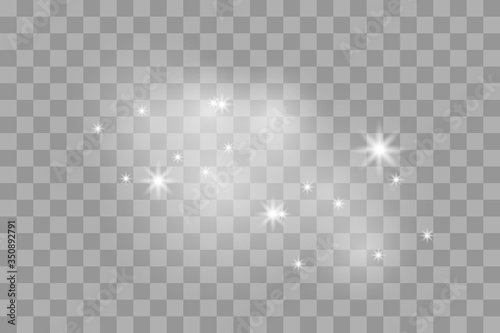 Shine light effect  png bright sparkle dust. Vector isolate