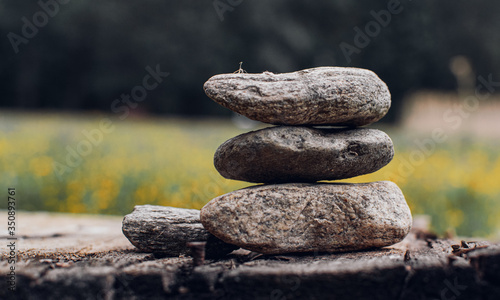 Photography closeup of stack of stones