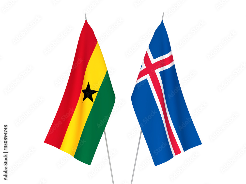 Ghana and Iceland flags