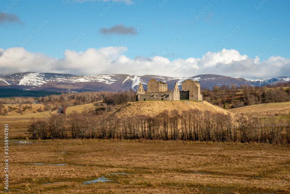 autumn landscape and ancient ruin in Badenoch autumn landscape and ancient ruin in Badenoch