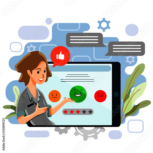 costumer survey concept. satisfaction or feedback. vector and illustration.