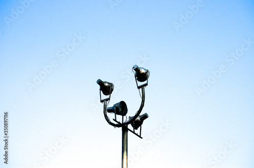 Spot lights illuminating a scene