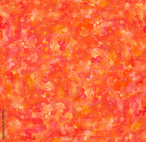 Watercolor seamless orange texture. Hand made seamless summer bright pattern for cloth, fabric, linen, wrapping paper