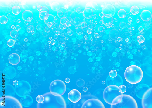 Underwater abstract background wallpaper with bubbles.