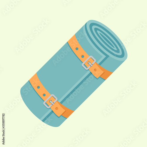 Tourist mat flat vector illustration.