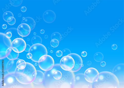 Abstract bubbles and sky (or underwater) background wallpaper.
