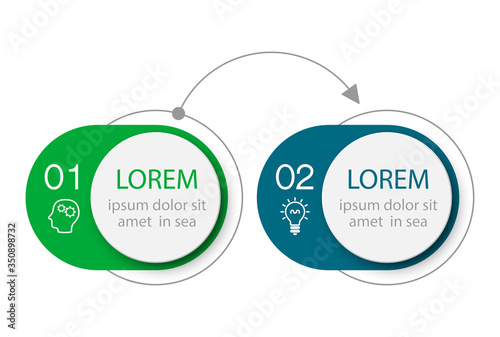 Vector iInfographic template for business, presentations, web design, 2 options.