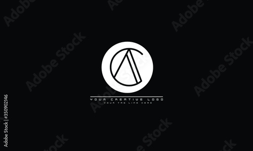AC CA abstract vector logo monogram template