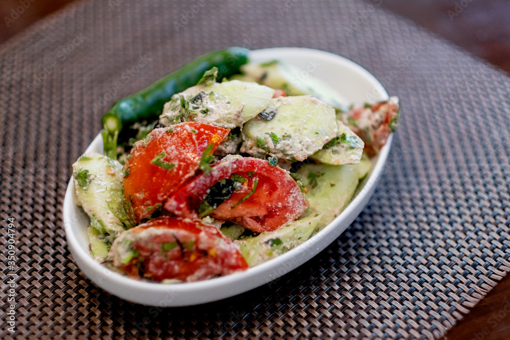 traditional Georgian vegetable salad with nuts