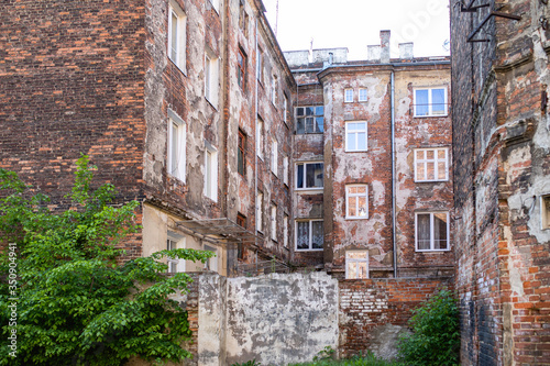 Old tenement houses to Praga / Warsaw / Poland. Squalid, seedy buildings of the poor disctrict.