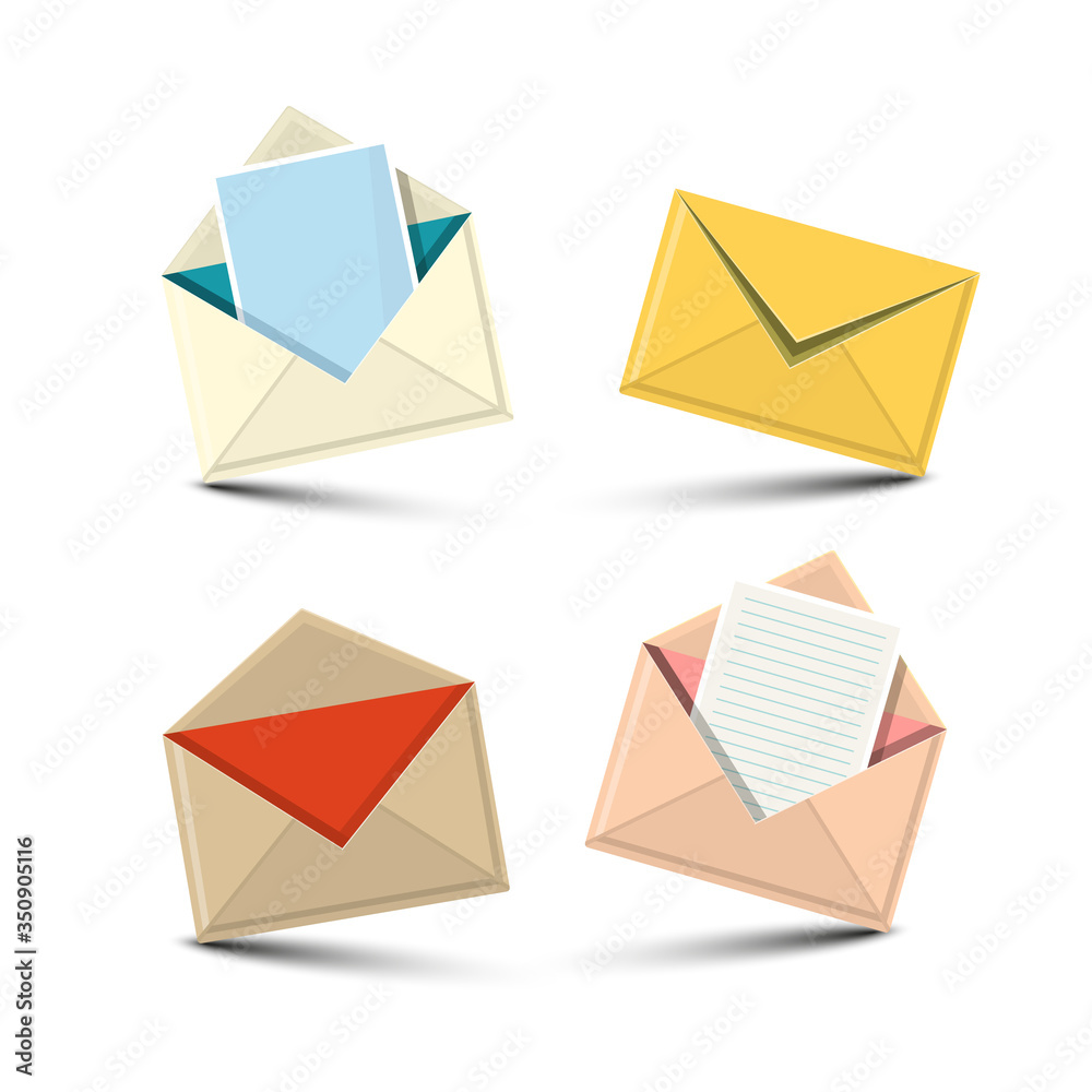 Envelopes Icons Set. Vector Paper Envelope Icon Isolated. Envelopes Icons Set. Vector Paper Envelope Icon Isolated.