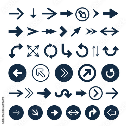Arrow Icons Set Isolated - Arrow Vector Symbols