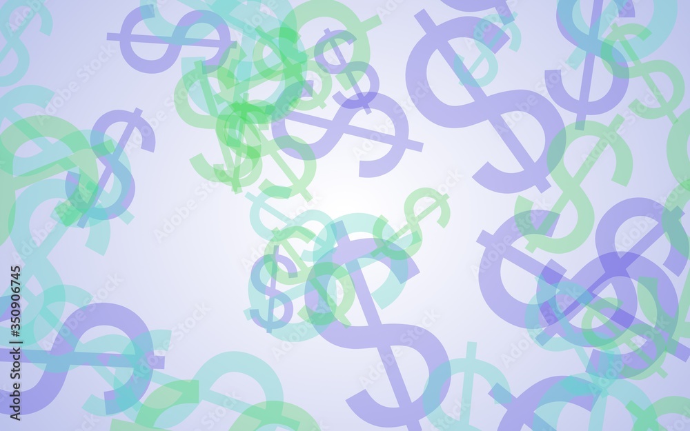 Multicolored translucent dollar signs on white background. 3D illustration Multicolored translucent dollar signs on white background. 3D illustration
