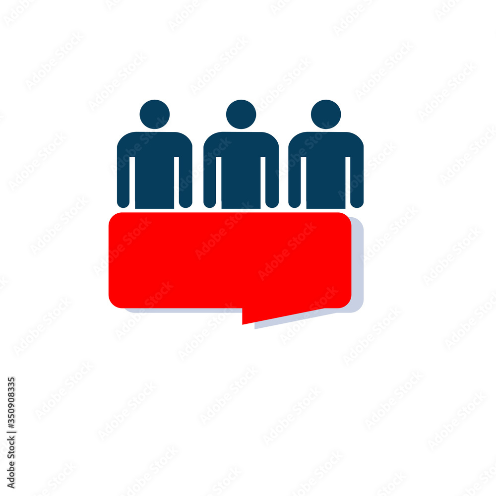 Fototapeta premium A group of people makes a statement. Meeting. Icon. Vector illustration