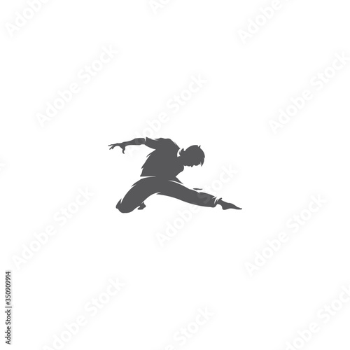 modern dance silhouette logo vector