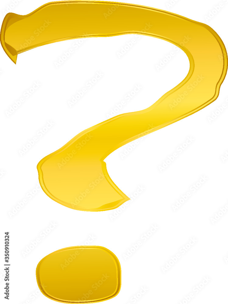 Question mark golden white background
Question mark golden white background