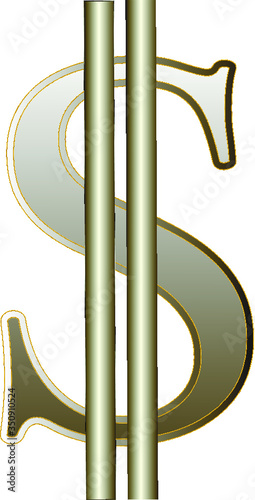 Dollar symbol isolated on a white background