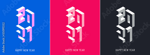 Set of 2021 text logo design