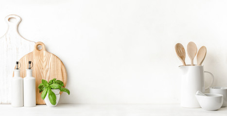 Culinary utensils background with blank space for a text