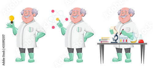 Handsome professor cartoon character