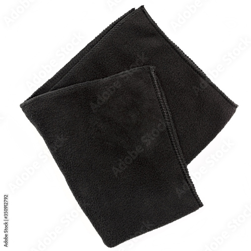 black napkin for dust removal on a white background