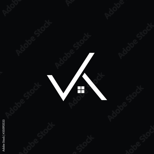 Letter V K in vector for Real Estate , Property and Construction Logo design for business corporate sign. Minimal logo design template on white background. photo