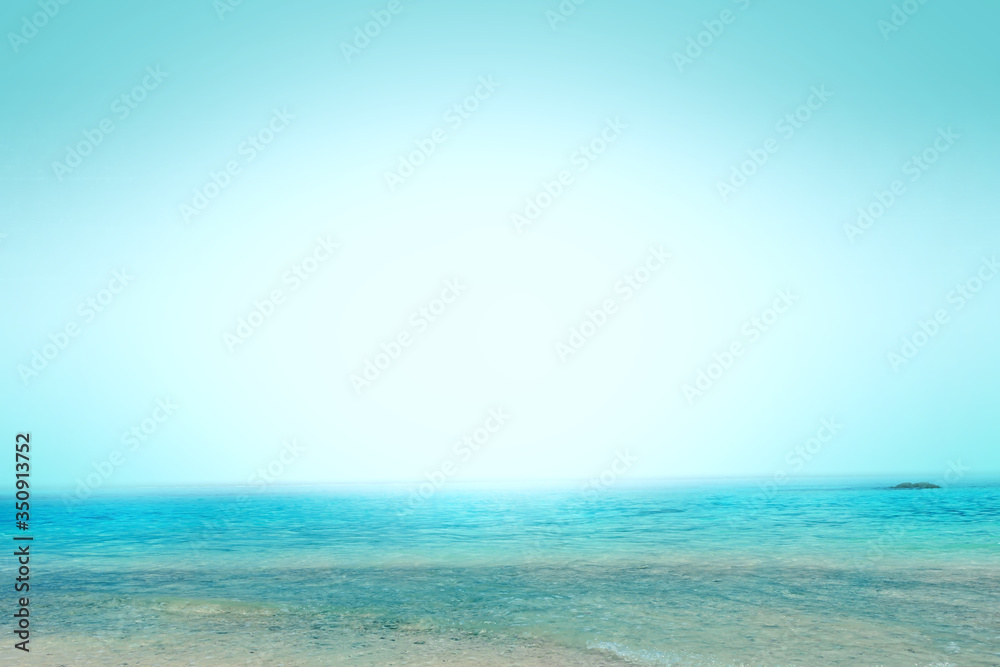 World Oceans Day concept: Abstract blurred background of ocean beach