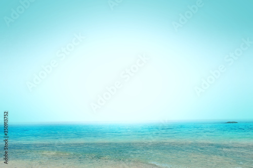 Fototapeta Naklejka Na Ścianę i Meble -  World Oceans Day concept: Abstract blurred background of ocean beach