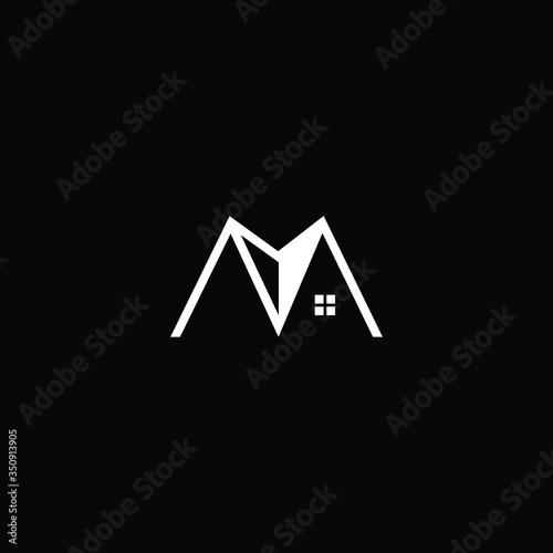 Letter M in vector for Real Estate , Property and Construction Logo design for business corporate sign. Minimal logo design template on white background.
