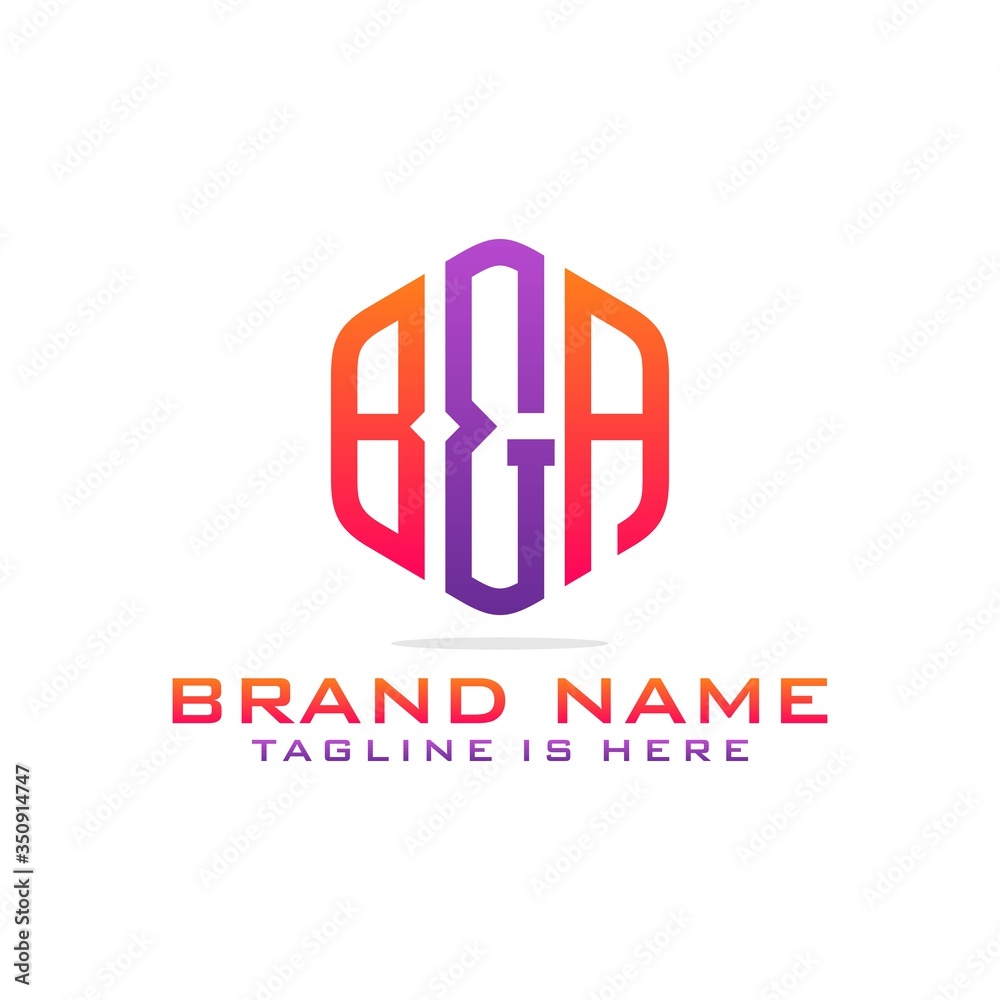 Obraz premium Initial B & A abstract logo template vector