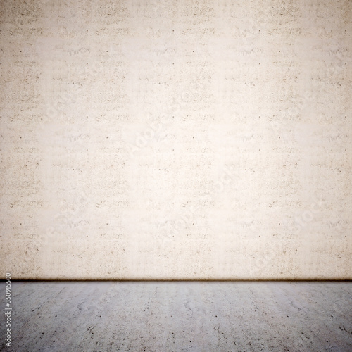 Concept or conceptual solid and rough beige background of concrete floor and wall as a vintage pattern layout. A 3d illustration metaphor for minimalism  time and material