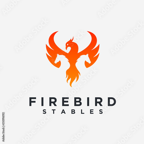 phoenix horse logo. bird logo