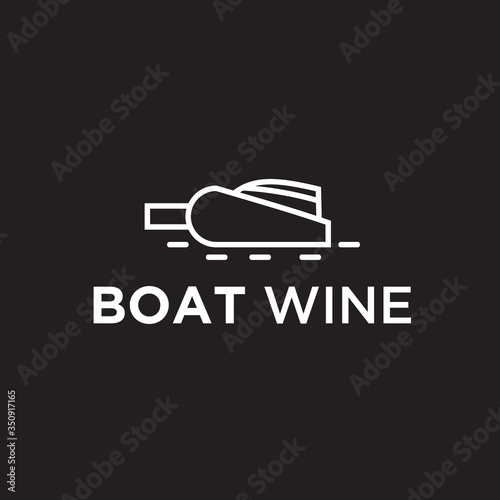 wine ship logo. boat logo