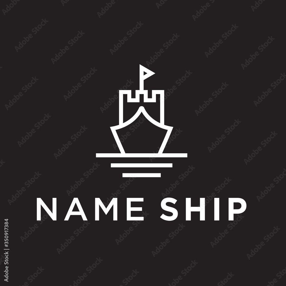 castle boat logo. boat icon