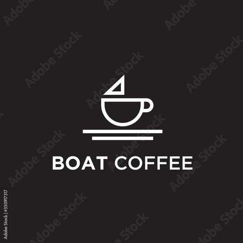 boat coffee logo. boat icon